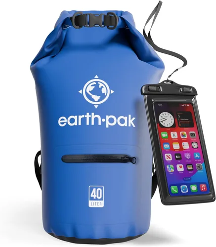 Miniatura 33 de Earth Pak Bolsa seca impermeable con bolsillo con cremallera, mochila impermeable para mantener el equipo seco Amarillo