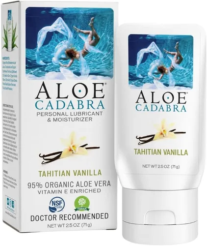 Miniatura 10 de Aloe Cadabra Lubricante Personal Saborizado y Humectante Vaginal, Lubricante de Aloe Orgánico Comestible para Hombres, Mujeres y Parejas, Sin