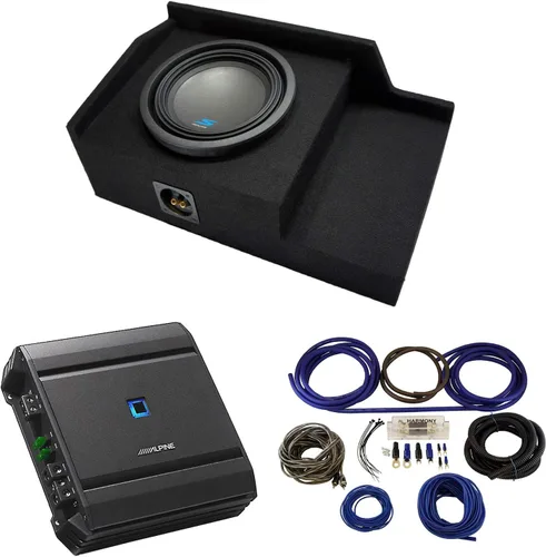 Miniatura 10 de American Sound Connection Compatible con Chevy Silverado Ext Cab Truck Alpine S-W12D4 Tipo S subwoofer de audio para coche personalizado individual