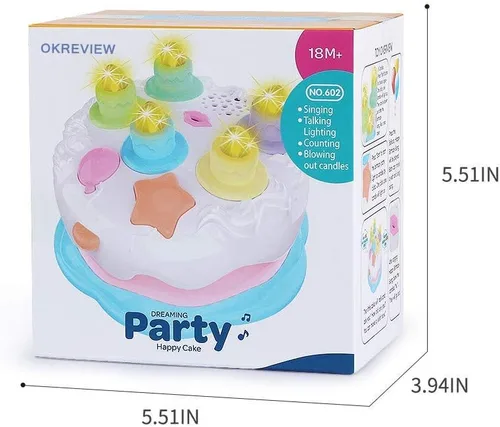 Miniatura 6 de Pastel de cumpleaños de primer año, juguetes de pastel con música que canta y velas que cuentan y sopla, juguetes para regalo de cumpleaños y Rosa