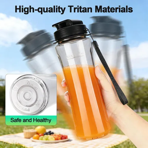 Miniatura 4 de OMMO Licuadora personal de 500 W para batidos, batidos y jugos con cuchillas de 4 aletas, vaso portátil Tritan de 17 onzas sin BPA, potente batidora