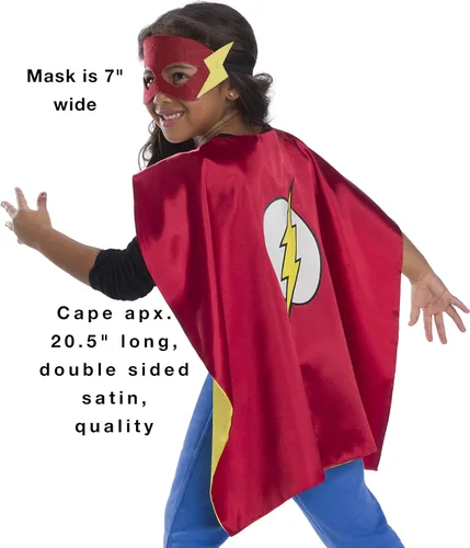 Miniatura 5 de Rubie's Juego de capas de superhéroes con licencia oficial de DC Comics, surtido de 4 capas, 2 máscaras y 2 diademas, talla única