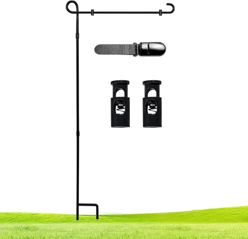 Miniatura 11 de Paquete de 3 soportes para bandera de jardín, revestimiento de polvo de alta calidad, resistente a la intemperie, soporte de bandera de metal