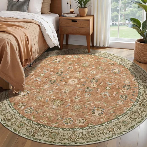 Miniatura 178 de Tangsoo Alfombra lavable para pasillo, antideslizante, 2 x 6 pies, estilo bohemio, floral, vintage, para entrada, suelo suave, para cocina, baño