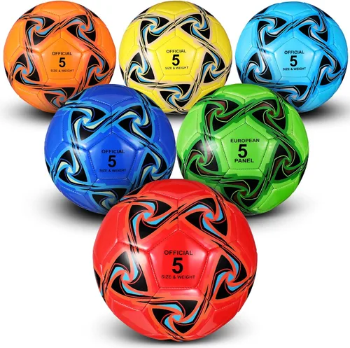 Miniatura 7 de Deekin 6 pelotas de fútbol a granel con inflador, tamaño oficial, para interiores y exteriores, regalo de fútbol para niños, adolescentes y adultos