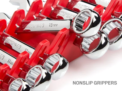 Miniatura 3 de TEKTON Soporte de llave combinada de 12 herramientas (rojo) ORG21212 Fabricado en Estados Unidos