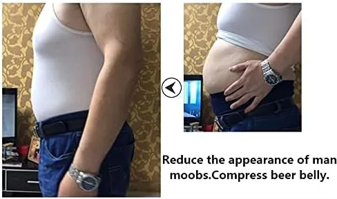 Miniatura 4 de Ropa interior para hombre con control de abdomen adelgazante, compresión para ocultar ginecomastia