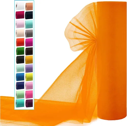 Miniatura 75 de Rollos de tela de tul dorado antiguo de 54 pulgadas por 10 yardas, rollo de tela de tul para bodas, decoraciones de Navidad, envoltura de regalos