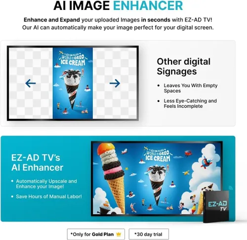 Miniatura 3 de Reproductor de señalización digital EZ AD TV, kit de reproductor de señalización digital 4k, contenido de publicación automática, controlado por