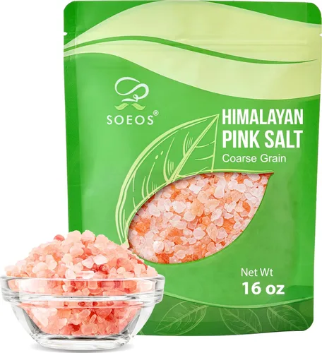 Miniatura 10 de Soeos Sal rosa del Himalaya, grano fino, 39 onzas (2.4 libras), sal del Himalaya sin OMG, sal kosher, sal rosa del mar del Himalaya