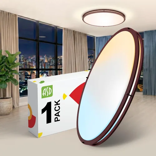 Miniatura 66 de ASD Lámpara LED de techo de montaje empotrado de 18 pulgadas, interruptor de 28 W, 100-277 V, 2750 lúmenes, 3000 K/4000 K/5000 K, regulable, Níquel