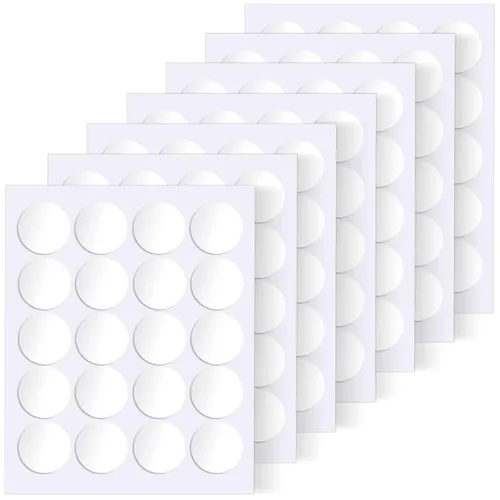 Miniatura 14 de Masilla para pósteres, 500 piezas de puntos adhesivos de 0.24 pulgadas, tachuelas adhesivas extraíbles de doble cara, calcomanías de montaje