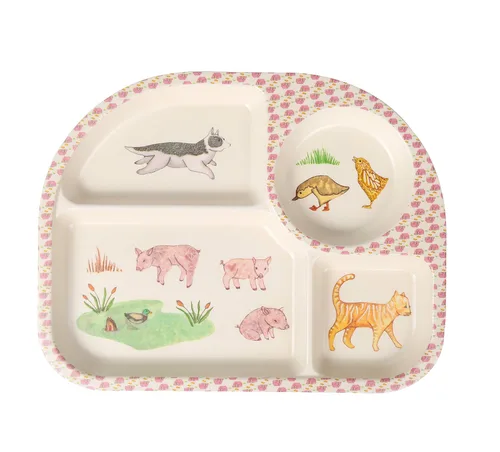 Miniatura 3 de shopwithgreen - Juego de 7 piezas de bambú para vajilla infantil - Platos para niños - Juego de plato, tazón, taza, cuchara y tenedor, vajilla