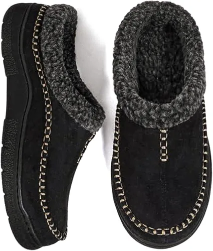 Miniatura 20 de Zigzagger - Pantuflas tipo mocasín para hombre, para interiores y exteriores, pantuflas cálidas, cómodas, mullidas y anchas