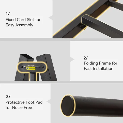 Miniatura 5 de Susalt - Base de cama metálica tamaño individual de 14 pulgadas con cabecero/Base de colchón resistente y de trabajo pesado/No necesita