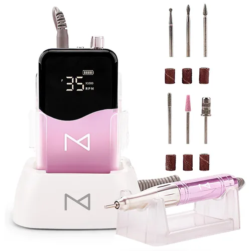 Miniatura 18 de M Mase- Taladro de uñas profesional - Lima de uñas 2 en 1 sin núcleo - Eléctrica, inalámbrica, 35000 RPM, pantalla HD, taladro eléctrico de uñas