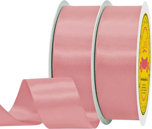 Miniatura 238 de Cinta de satén blanca antigua de doble cara de 1-1/2 pulgadas x 50 yardas, cinta de poliéster para envolver regalos, día de San Valentín, bodas