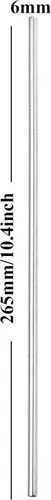 Miniatura 2 de Paquete de 50 popotes de acero inoxidable, popotes de metal reutilizables a granel súper largos de 10.5 pulgadas, popotes rectos para vasos de 30