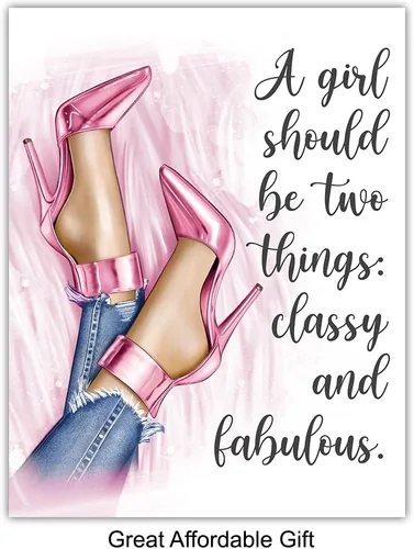 Miniatura 6 de Regalos inspiradores de aliento para mujeres, adolescentes y niñas – Arte de pared de diseñador glamoroso – Decoración de pared con citas positivas