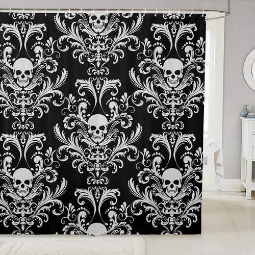 Miniatura 50 de Erosebridal Cortina de ducha para decoración de baño, con estampado de leones y rosas, para niños, adolescentes, niños, niñas, habitación del hogar
