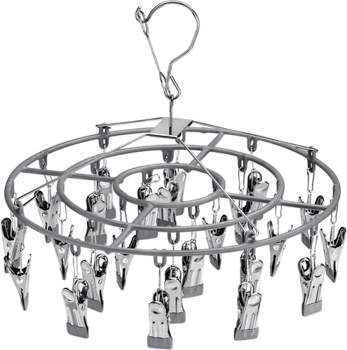 PHYDELU Estante de secado para ropa con 24 clips, colgador de calcetines para secar, colgar ropa para secadora, ropa interior, perchas para ropa