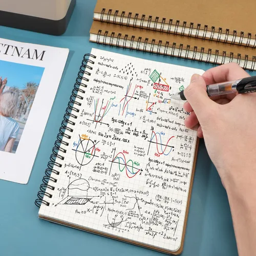 Miniatura 5 de EUSOAR Cuaderno de espiral de tapa dura, tamaño A5, paquete de 3 unidades de 5.5 x 8.3 pulgadas, 120 páginas, cuaderno de espiral con gráficos