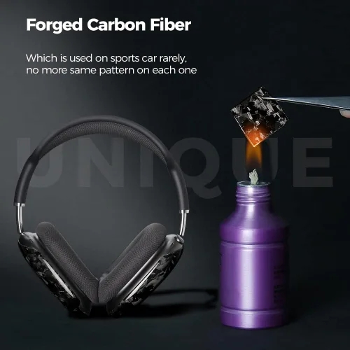 Miniatura 5 de MONOCARBON Funda de fibra de carbono real para Airpods Max (2024 y 2020), cubierta dura protectora de grado militar para auriculares Apple Airpods