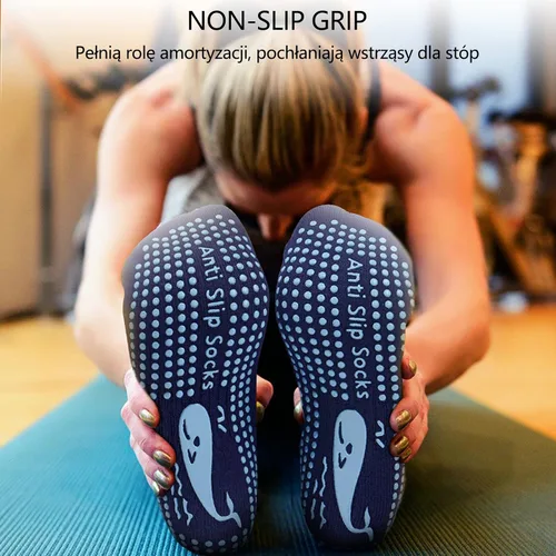 Miniatura 4 de 3 pares de calcetines antideslizantes con agarre antideslizante, para yoga, pilates, barre, fitness, artes marciales, mujeres y hombres