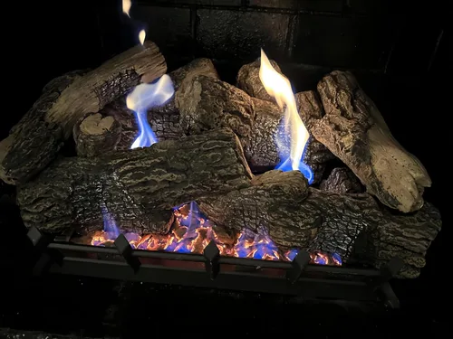Miniatura 7 de 15"-28" Quemador de sartén para chimenea de gas Quemador de chimenea de gas Hogueras de gas Quemador de leña de propano (15 Pulgadas Dos Tubos)