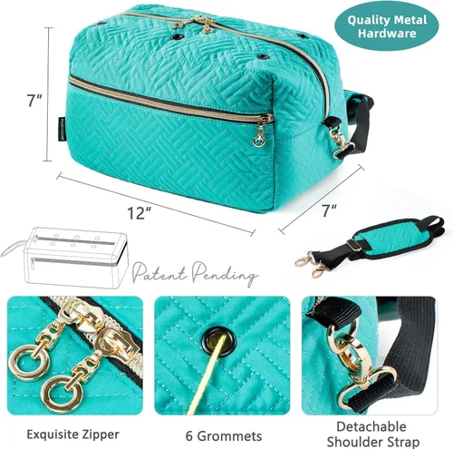 Miniatura 5 de MYBAGZING Organizador de bolsas de ganchillo - Bolsa de tejer - Organizador de almacenamiento de hilo - Bolsa de hilo para ganchillo - Soporte