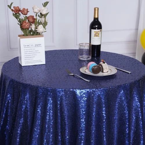 Miniatura 4 de mantel redondo con lentejuelas para tortas y postres de fiestas, para mesa de exhibición y eventos