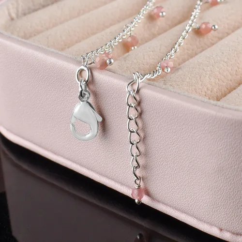 Miniatura 31 de Yanara Tobilleras de piedras preciosas para mujer, piedra natal natural, chapada en plata, joyería hecha a mano en 8.5 + 1.5 pulgadas, cristales