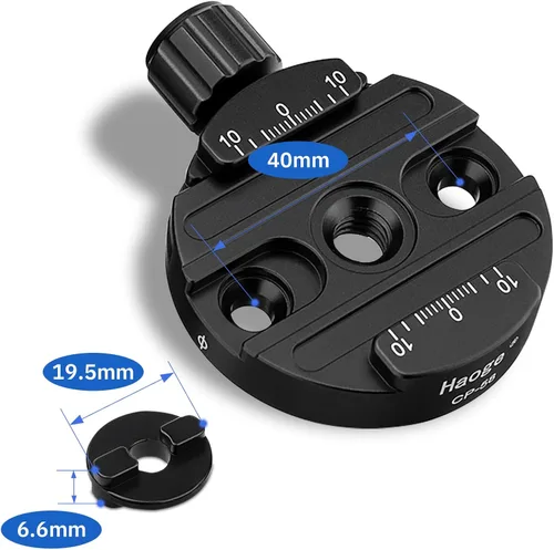 Miniatura 3 de Haoge Convertidor de adaptador Boss hembra a macho con abrazadera de liberación rápida compatible con Arca Swiss de 2.283 in para trípode Manfrotto