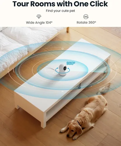 Miniatura 3 de ieGeek - Cámaras de seguridad para el hogar de 2K, cámara para mascotas de 360° con seguimiento automático, detección de movimiento y sonido, visión