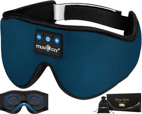 Miniatura 19 de MUSICOZY - Auriculares para dormir 3D Bluetooth 5.4, máscara de ojos transpirable inalámbrica, auriculares para dormir con diadema para personas que