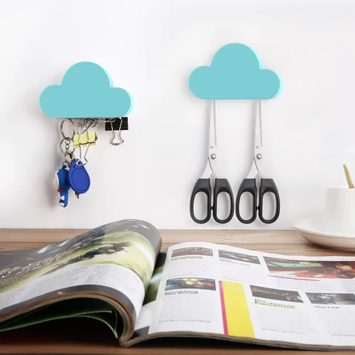 Miniatura 7 de MoKo Soporte magnético para llaves, [2 unidades] Organizador magnético para llaves con soporte magnético adhesivo para llavero para puerta de pared