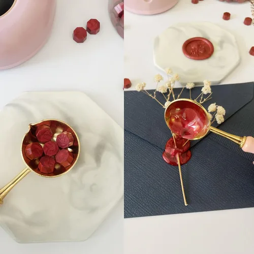Miniatura 3 de 200 piezas de cuentas de sello de cera rojo oscuro, cuentas de sellado octagonales rojo vino para invitaciones de boda, sello de cera, envoltura