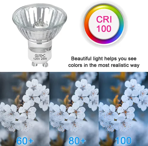 Miniatura 5 de Bombilla halógena GU10 de 25 vatios NP5 de repuesto para calentador de velas, quemador de cera aromática, fragancia derretida, GU10+C 120V 25W, MR16