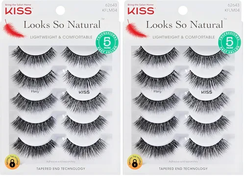 Miniatura 14 de KISS Looks So Natural - Paquete múltiple de pestañas postizas, ligeras y cómodas, tecnología de extremo cónico, reutilizables, libres de crueldad