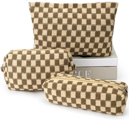 Miniatura 21 de Juego de 3 bolsas de maquillaje para niñas y mujeres, organizador de viaje, bolsa de aseo de baño, bolsa de almacenamiento de gran capacidad