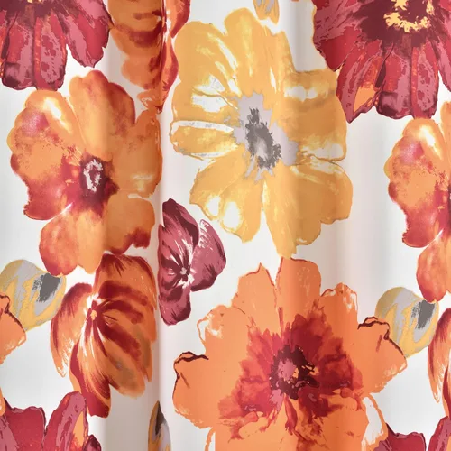 Miniatura 6 de Lush Decor Leah - Juego de 2 paneles de cortinas para oscurecer la habitación, 84 x 52 pulgadas, rojo/naranja