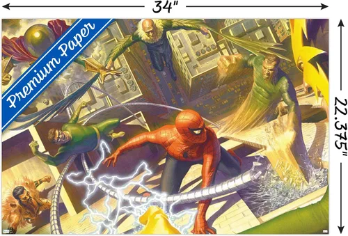 Miniatura 3 de Trends International Marvel Comics - Póster de pared de Spider-Man, batalla con seis siniestros, 22.375 x 34 pulgadas, versión premium sin marco