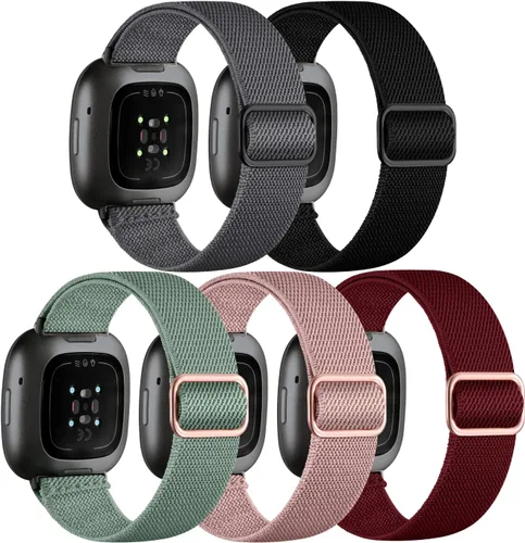 Miniatura 9 de Adorve Compatible con Correas Fitbit Versa 3/Correa Fitbit Versa 4/Correas Fitbit Sense para Hombres Mujeres, Correa de Nylon Elástica Ajustable