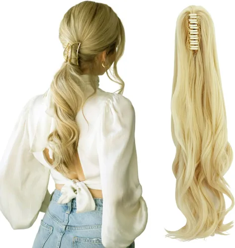 Miniatura 8 de Fut - Extensiones de pelo largo y lacio con broche, cola de caballo para mujer (21 pulgadas)