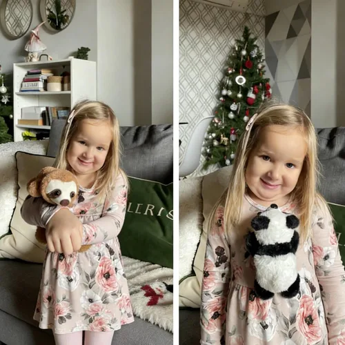 Miniatura 4 de Tezituor Juego de 2 juguetes magnéticos portátiles de peluche, imanes de hombro de 7 pulgadas, panda y perezoso, juego interactivo, regalo