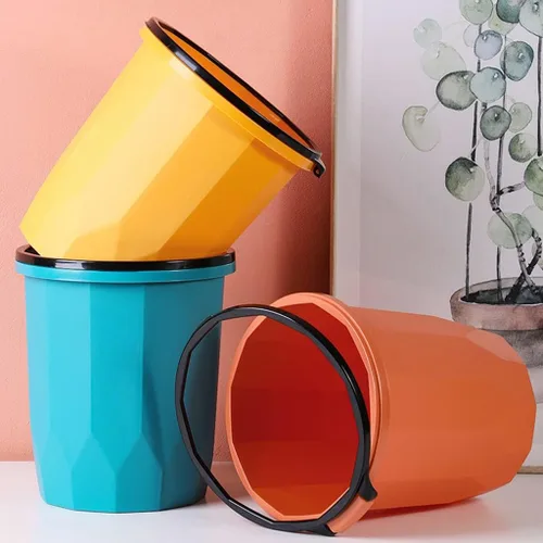 Miniatura 3 de Cubo de basura de estilo nórdico con anillo de presión para el hogar, sala de estar, clasificación, de lujo, para dormitorio, baño, inodoro, cesta