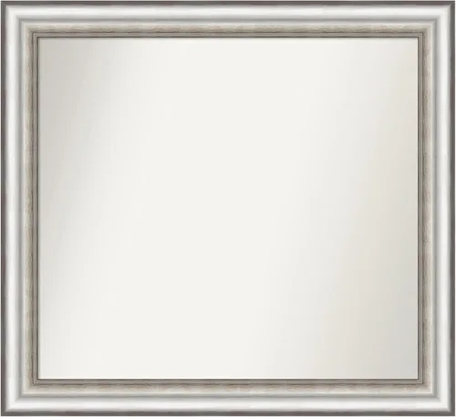 Miniatura 310 de Amanti Art Espejo de baño plateado para sobre el fregadero, 26 x 26 pulgadas, espejo cuadrado de plata antigua, marco de madera tradicional mediano