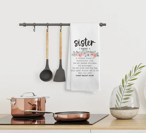 Miniatura 5 de Regalos para Hermanas Toallas de Cocina y Paños de Cocina, Las Mejores Toallas de Mano para Hermanas Paños de Cocina para Baño y Cocina, 16x24