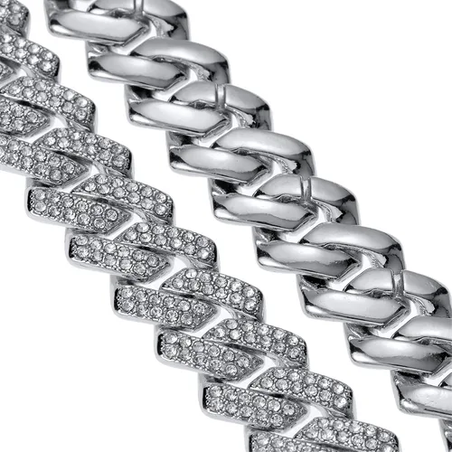 Miniatura 9 de Saintda Cuban Link Bracelet For Men WomenRose Gold18K Gold PlatedSilver Bracelet13mm8 inches Miami Iced Out Bracelet Hip Hop Bracelets Jewelry