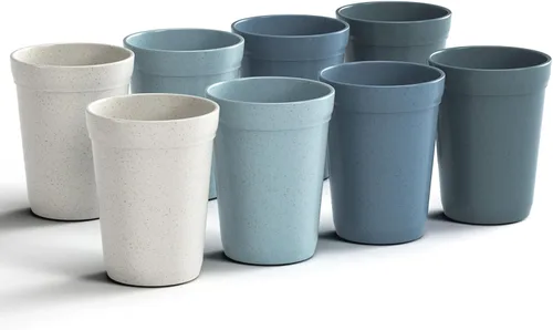 Miniatura 10 de Homestockplus 【Juego de 8】 Tazas de 20 onzas, vasos irrompibles aptos para microondas y lavavajillas, sin BPA, reutilizables y ecológicos